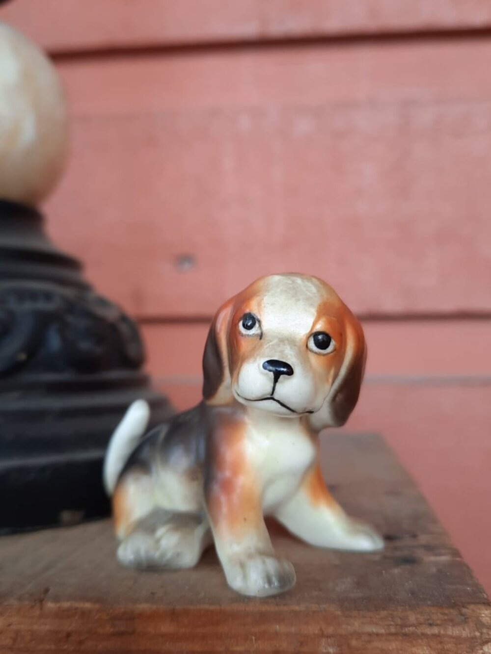 Vintage 1960s Lefton Japan Handpainted Beagle Puppy Dog Porcelain Figurine